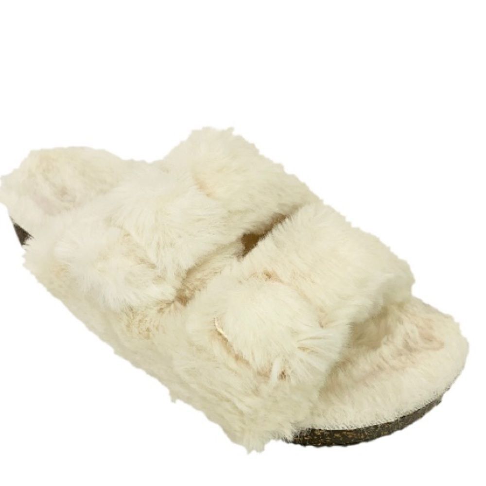 Ivory cream two band slides